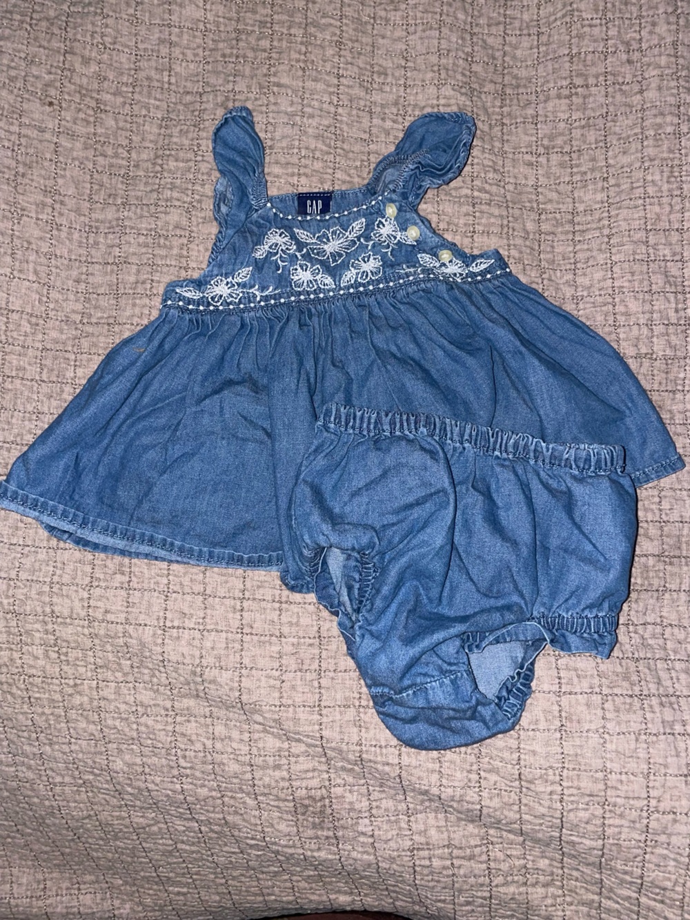 GAP Light Blue Chambray Baby Romper